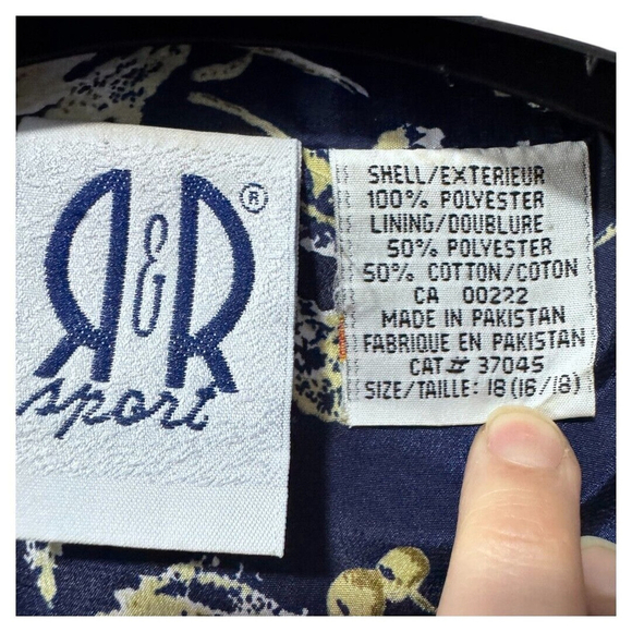Vintage R&R‎ Sport light lined floral spring jacket size 18 (16/18) - Picture 3 of 5